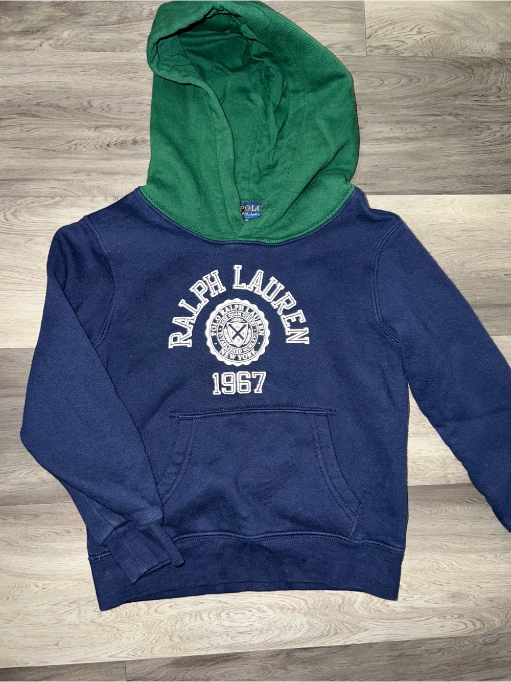 Polo by Ralph Lauren Navy Hoodie with Green Hood